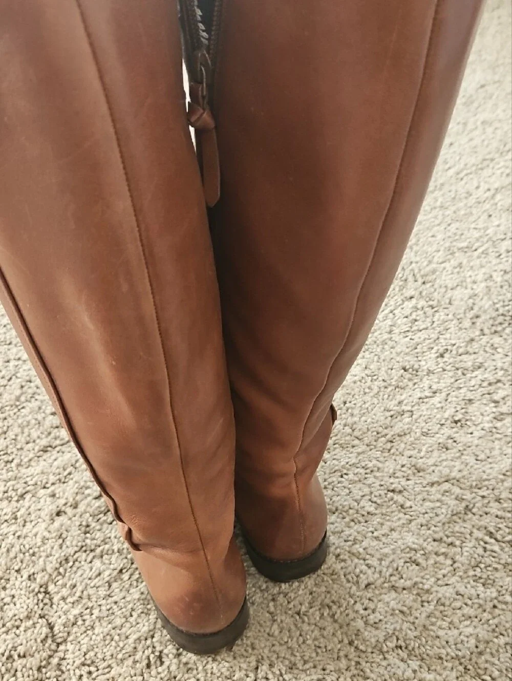 Cole Haan Cognac Over-the-Knee Leather Boots